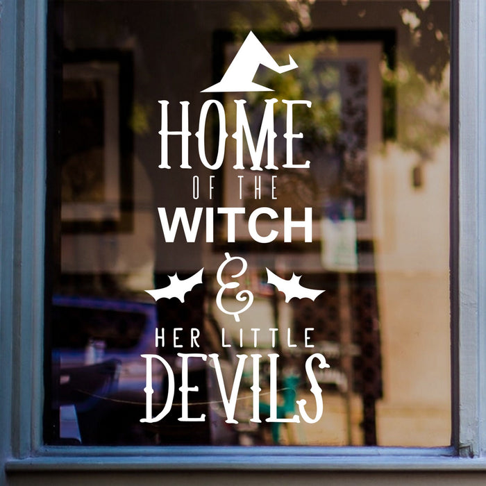 Home Of The Witch Halloween Window Sticker display mockup