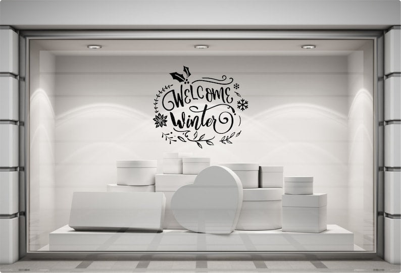 Fitting guide for applying the Welcome Winter vinyl window sticker
