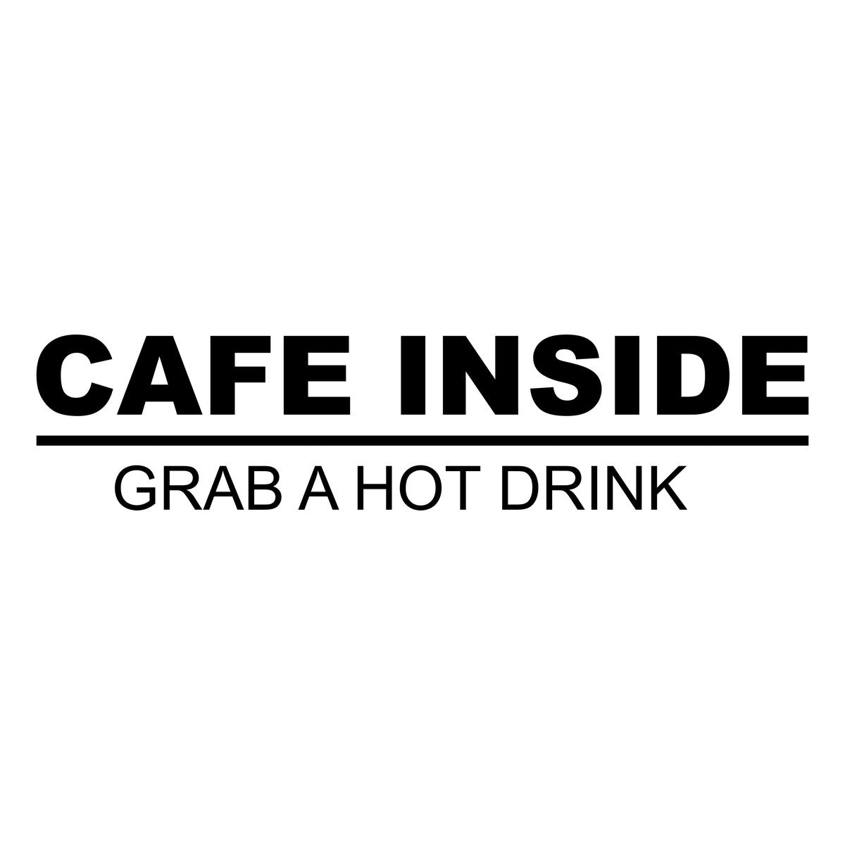 Café Inside Shop Window Sticker black vinyl design on a white background