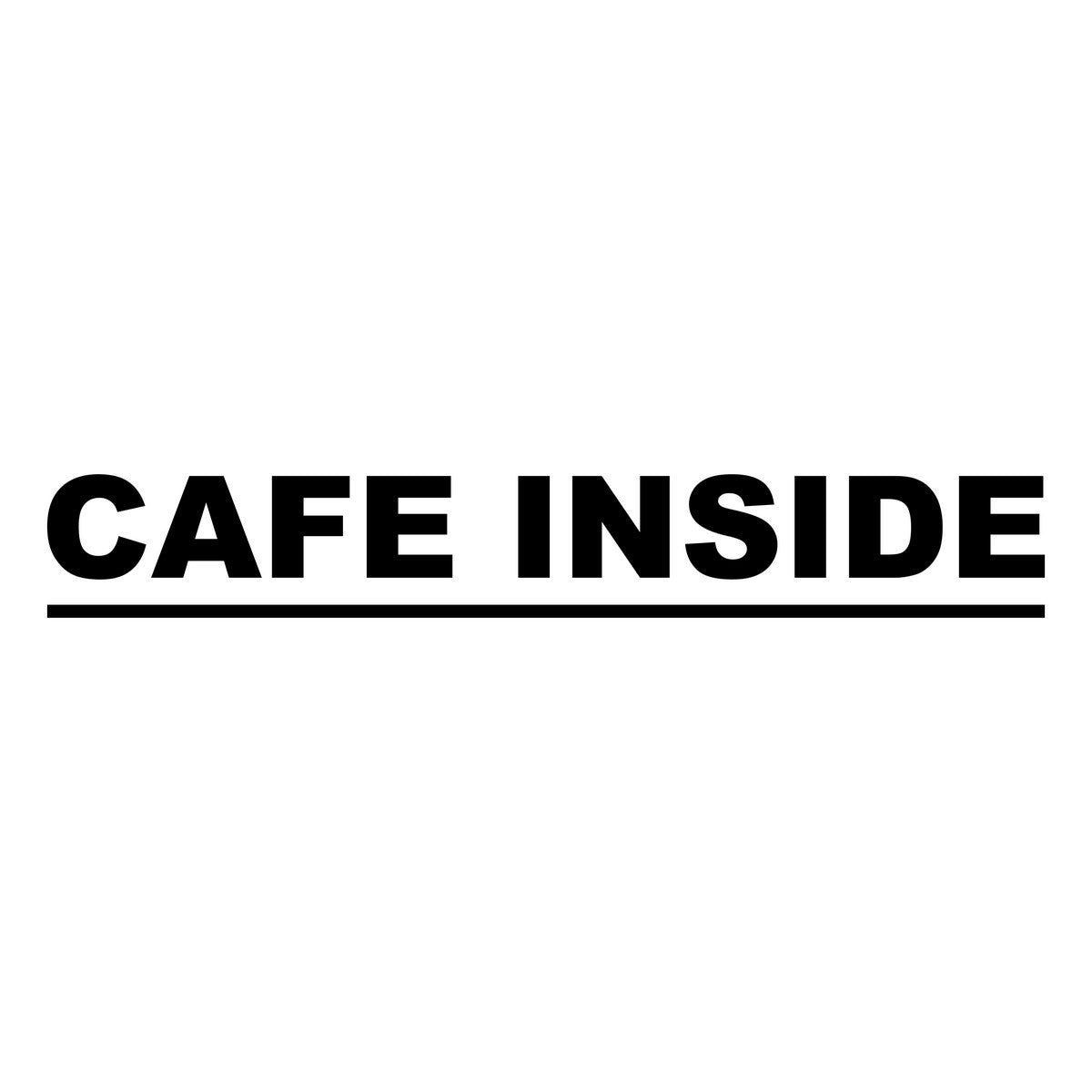 Café Inside Window Sticker black vinyl design on a white background