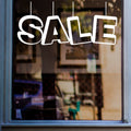 Sale Shop Window Sticker for Retail Displays shown on a shop window