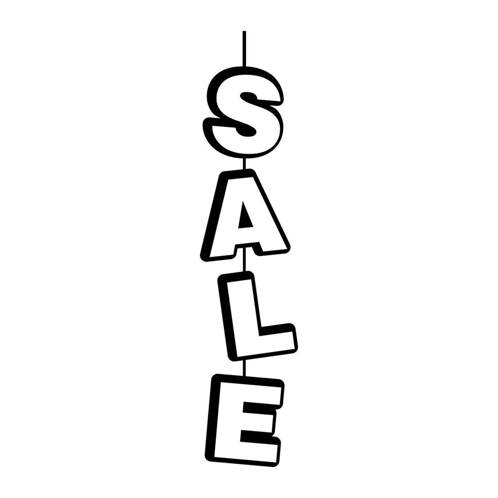 Vertical Sale Shop Window Sticker black vinyl design on a white background
