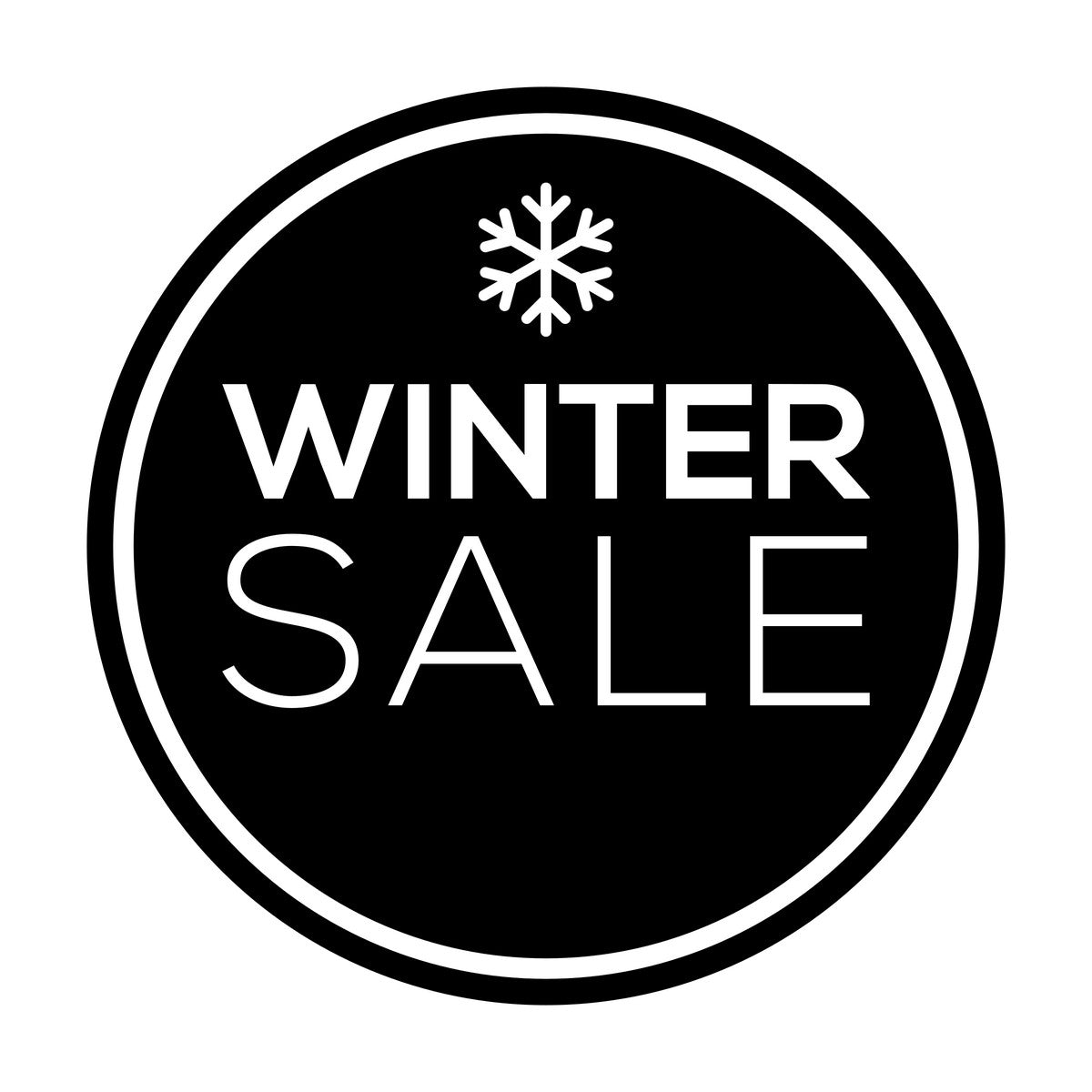 Winter Sale Shop Window Sticker black vinyl design on a white background