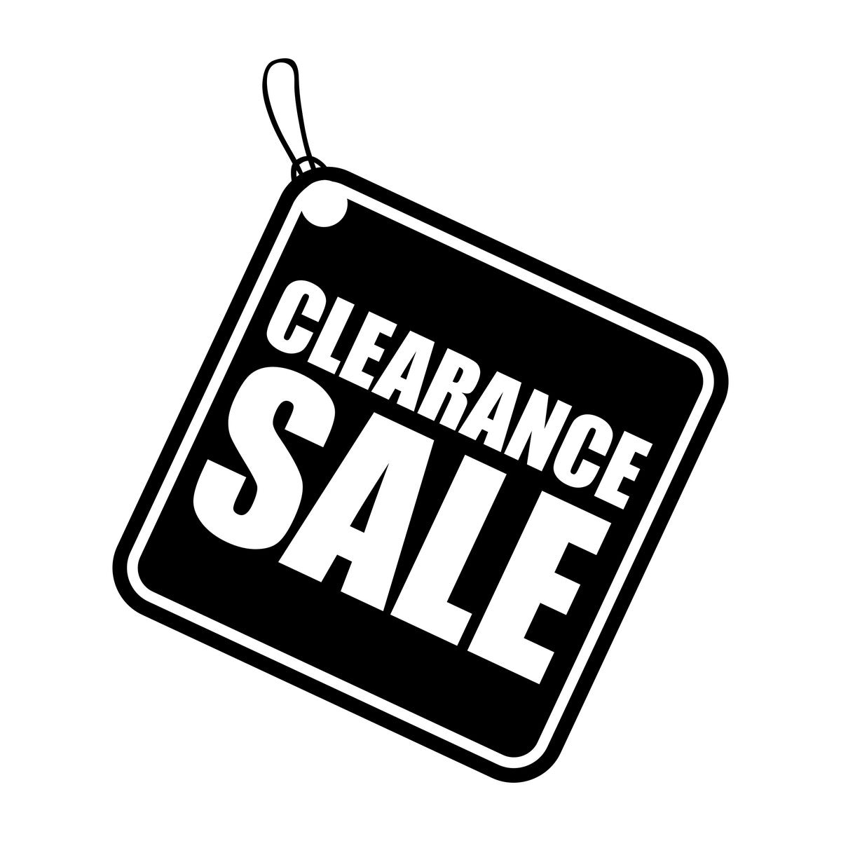 Clearance Sale Shop Window Sticker black vinyl design on a white background
