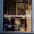 Appointments Only shop window sticker for salon or barber