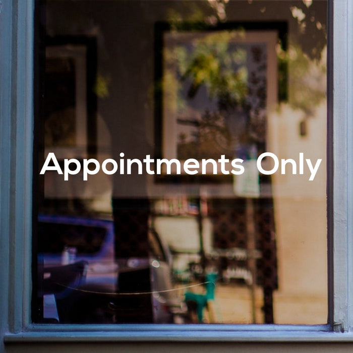 Appointments Only shop window sticker for salon or barber