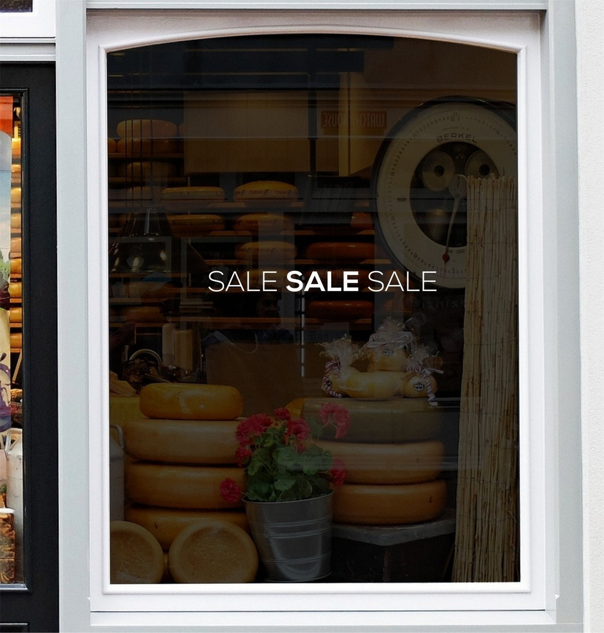 Wide Sale Shop Window Sticker design on a white background