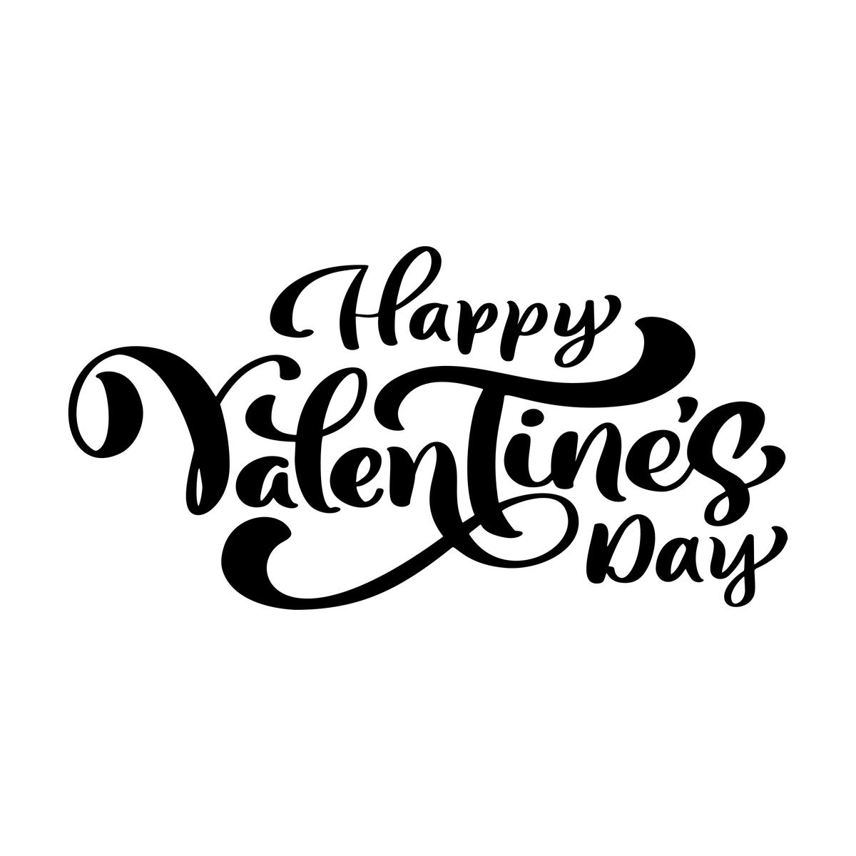 Valentine’s Day Shop Window Sticker black vinyl design on a white background