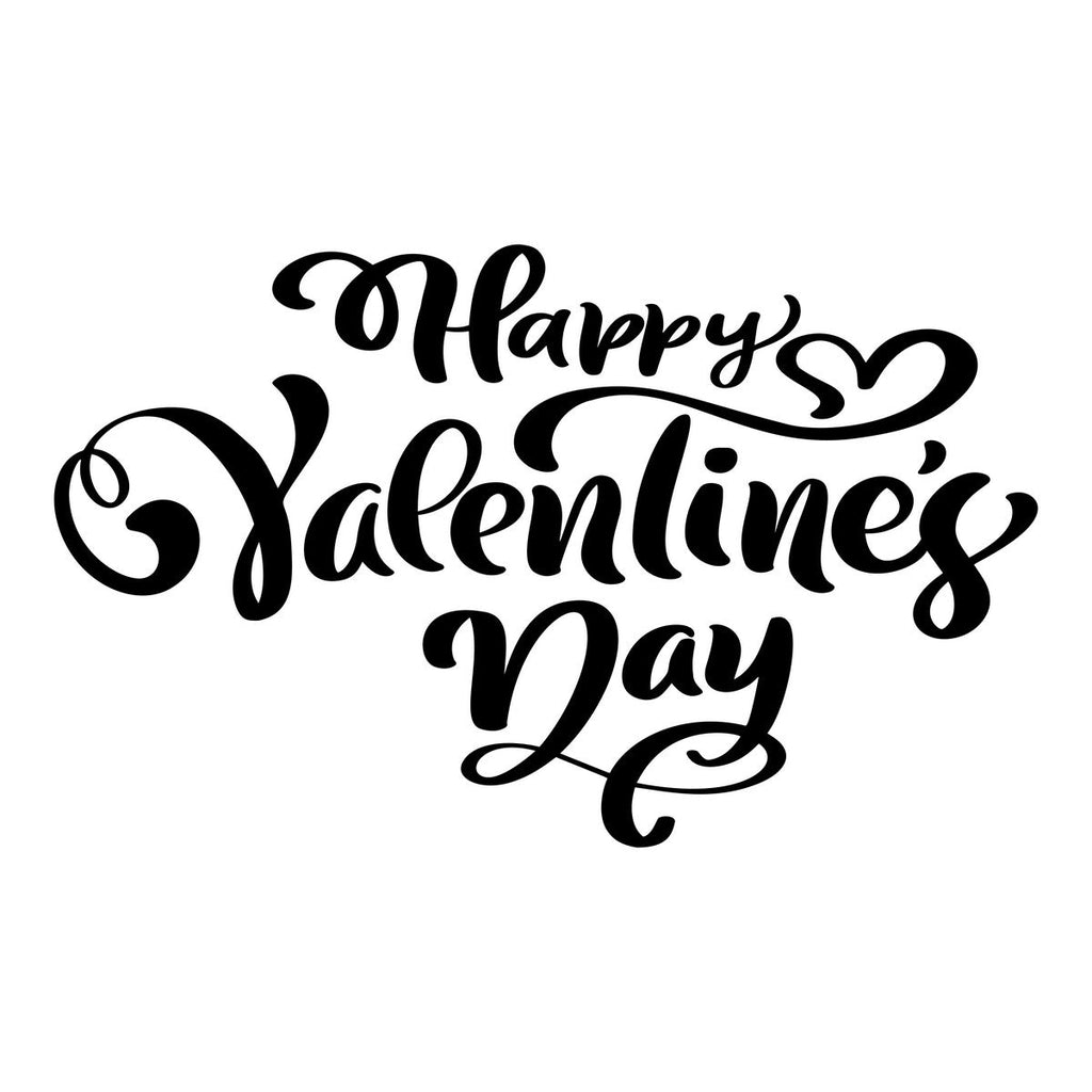 Valentine’s Day Shop Window Sticker black vinyl design on a white background