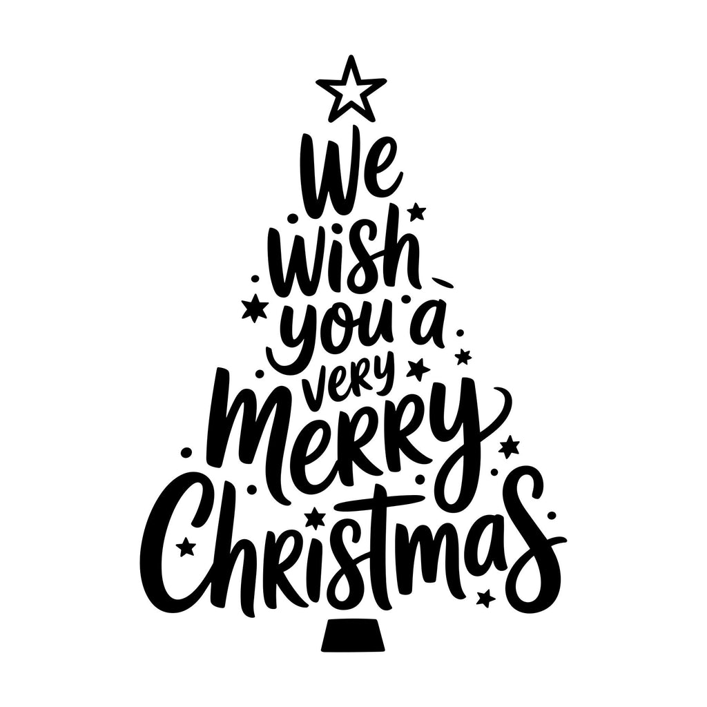 We Wish You a Merry Christmas tree vinyl decal design