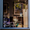Leaf & Flower Corner Window Sticker for Shops & Homes displayed on a shop window