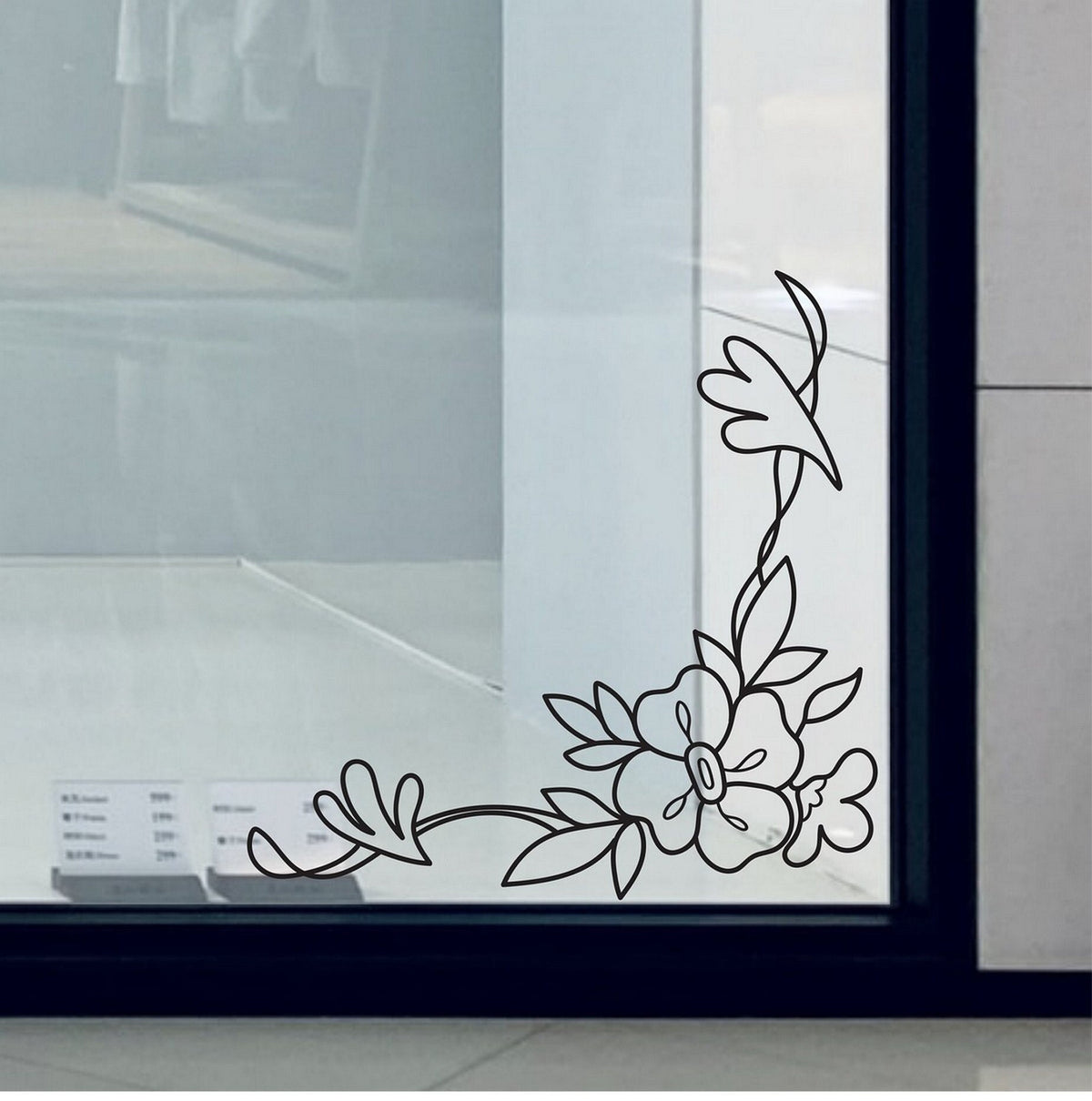 Floral Window Sticker for Shops & Homes design on a white background