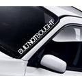 Built Not Bought white vinyl windscreen sticker fitted to a car