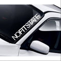 No Fit State windscreen sticker fitted to a car windscreen
