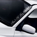 Aint No Boy Racer Script Windscreen Sticker — product design and example placement.