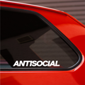 Antisocial Slanted Block Car decal — example vehicle placement 1.