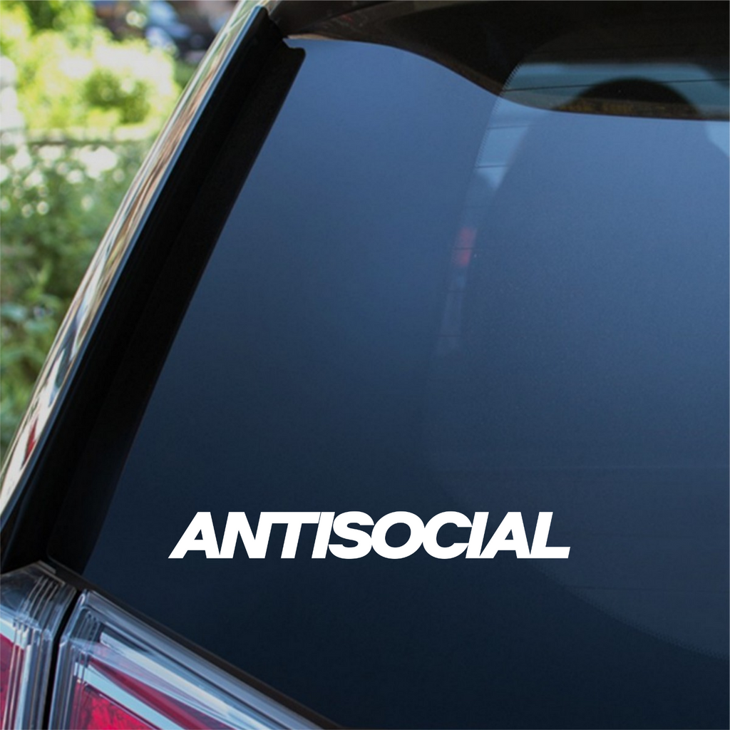 Antisocial Slanted Block Car decal — example vehicle placement 2.