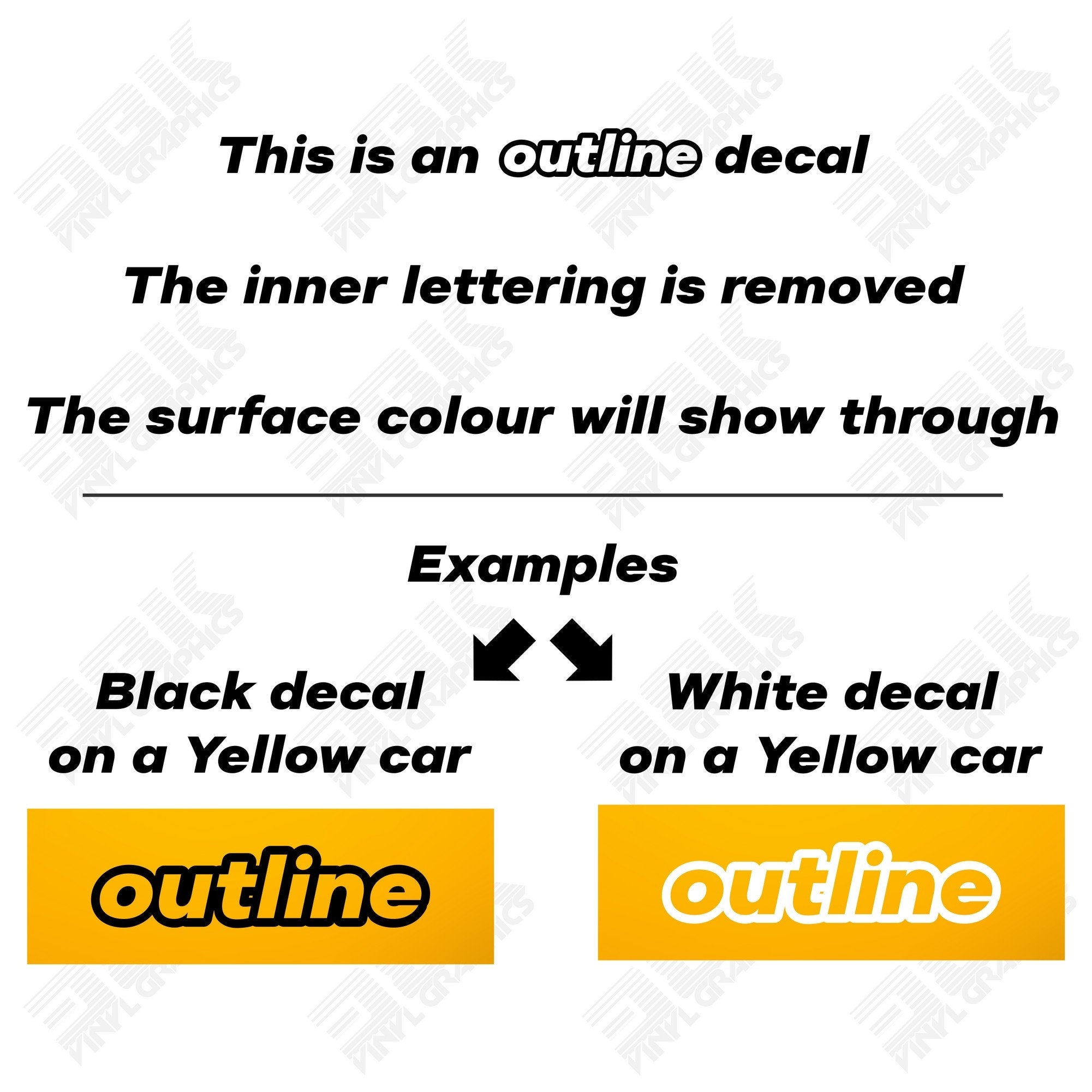 How the Little Princess On Board outline car sticker lets the surface colour show through