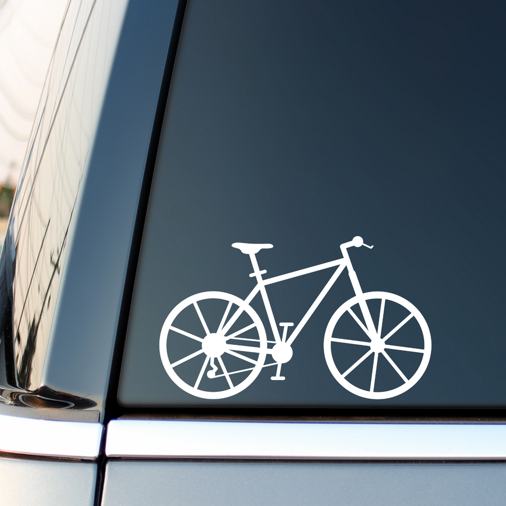 Bicycle vinyl decal for car, van or camper.