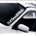Built Tuned Driven Windscreen decal — example vehicle placement 1.