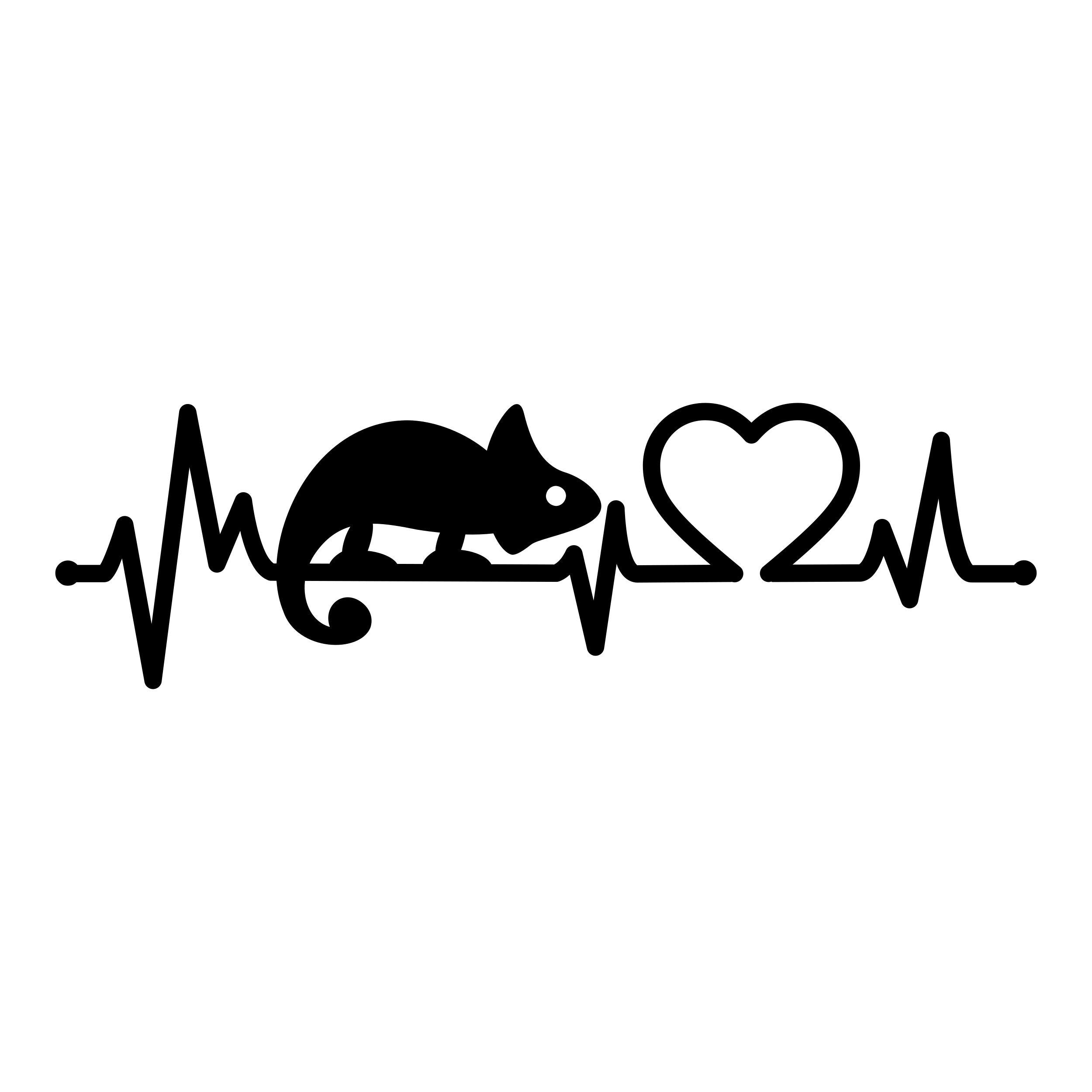 Chameleon reptile heartbeat vinyl sticker preview for car windows and bodywork