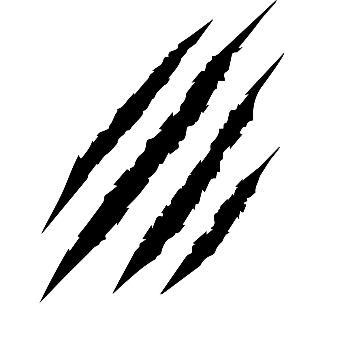 Claw Scratch Marks sticker design shown in black on a white background.