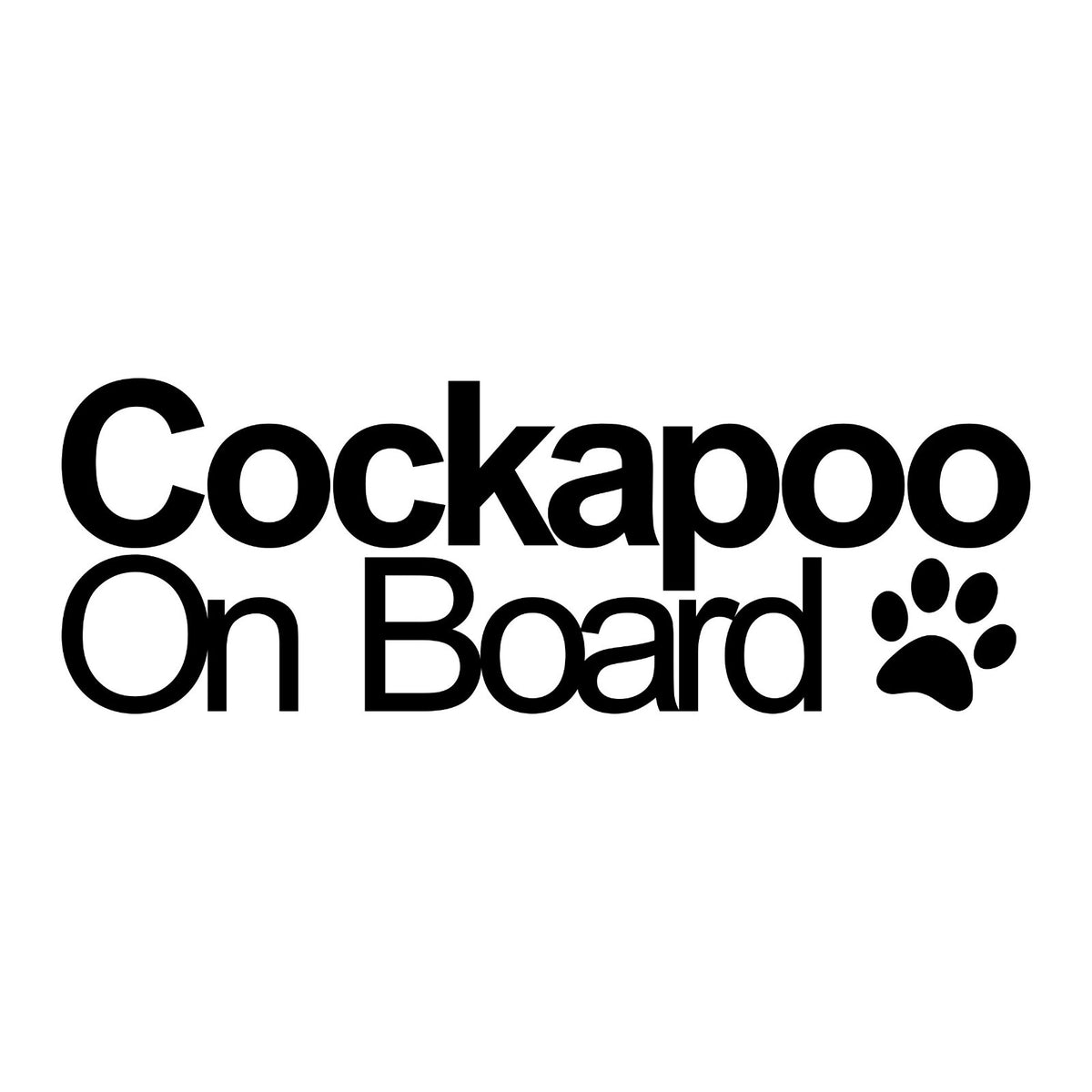 Cockapoo On Board decal design shown in black on a plain white background.