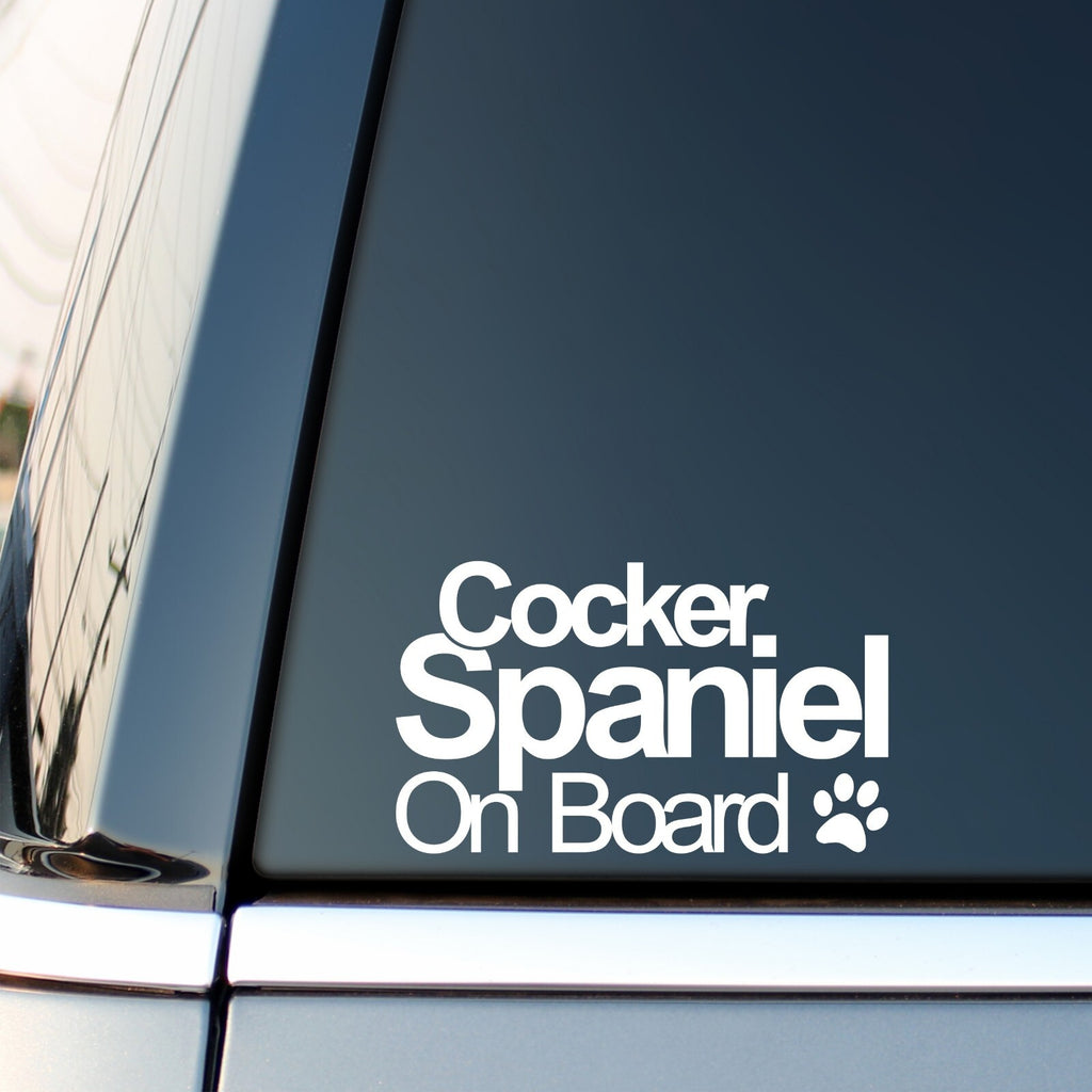 Cocker Spaniel On Board Car Sticker in the design shown.