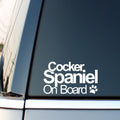 Cocker Spaniel On Board Car Sticker in the design shown.