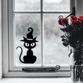 Creepy Cat Halloween window sticker displayed on a window