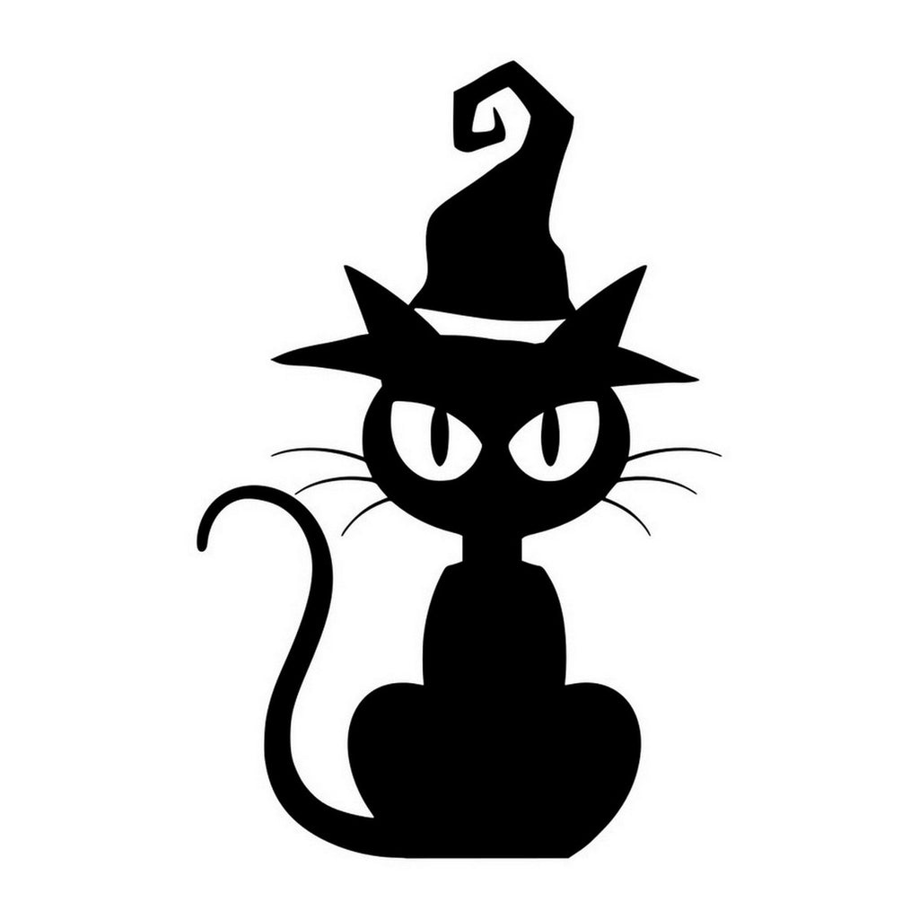 Creepy Cat Halloween window sticker design shown on a white background