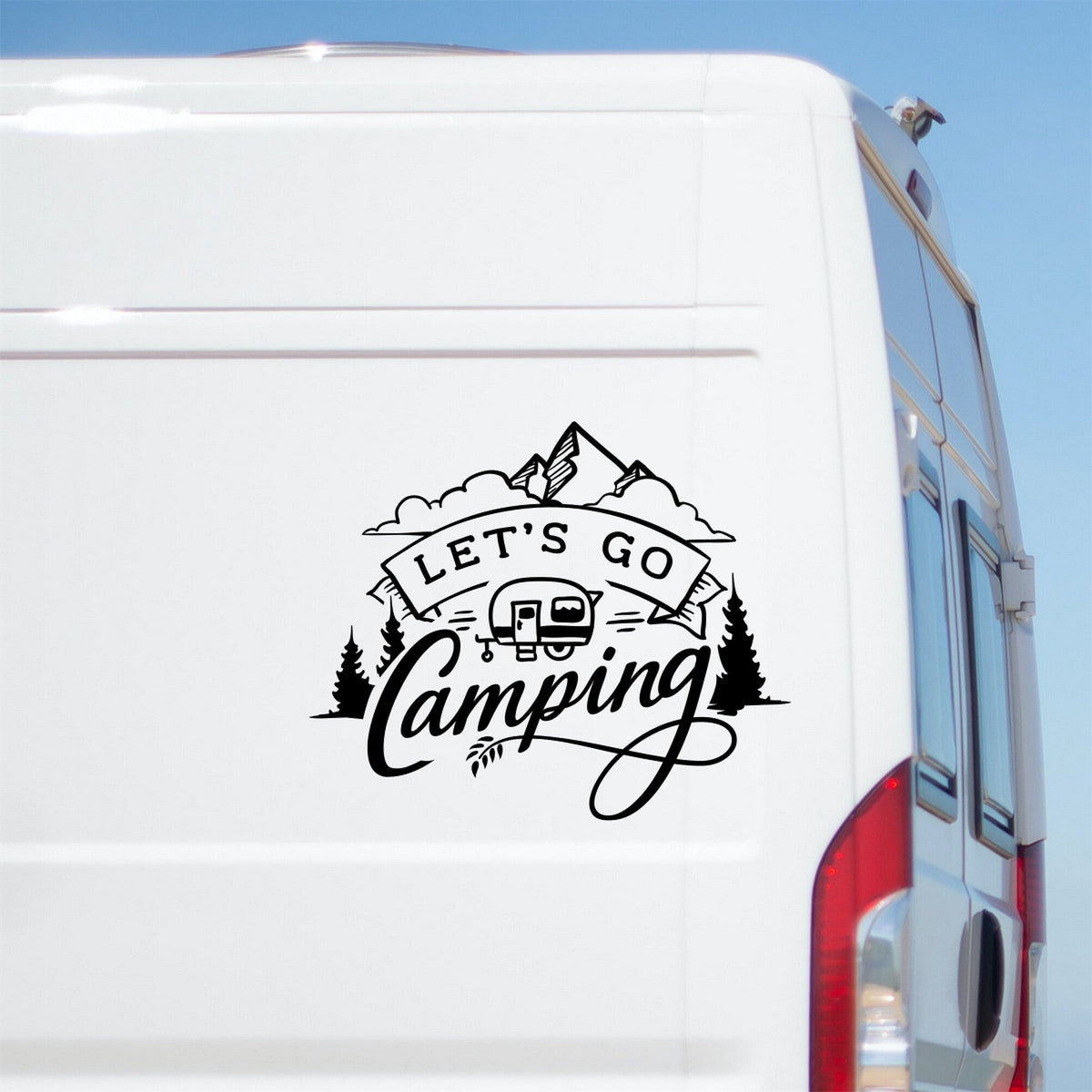 Let's Go Camping Caravan Sticker product image 1