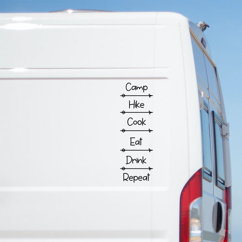 Camp Hike Cook Eat Drink Repeat Caravan Sticker product image 1