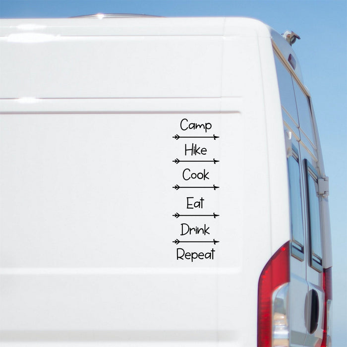 Camp Hike Cook Eat Drink Repeat Caravan Sticker product image 1