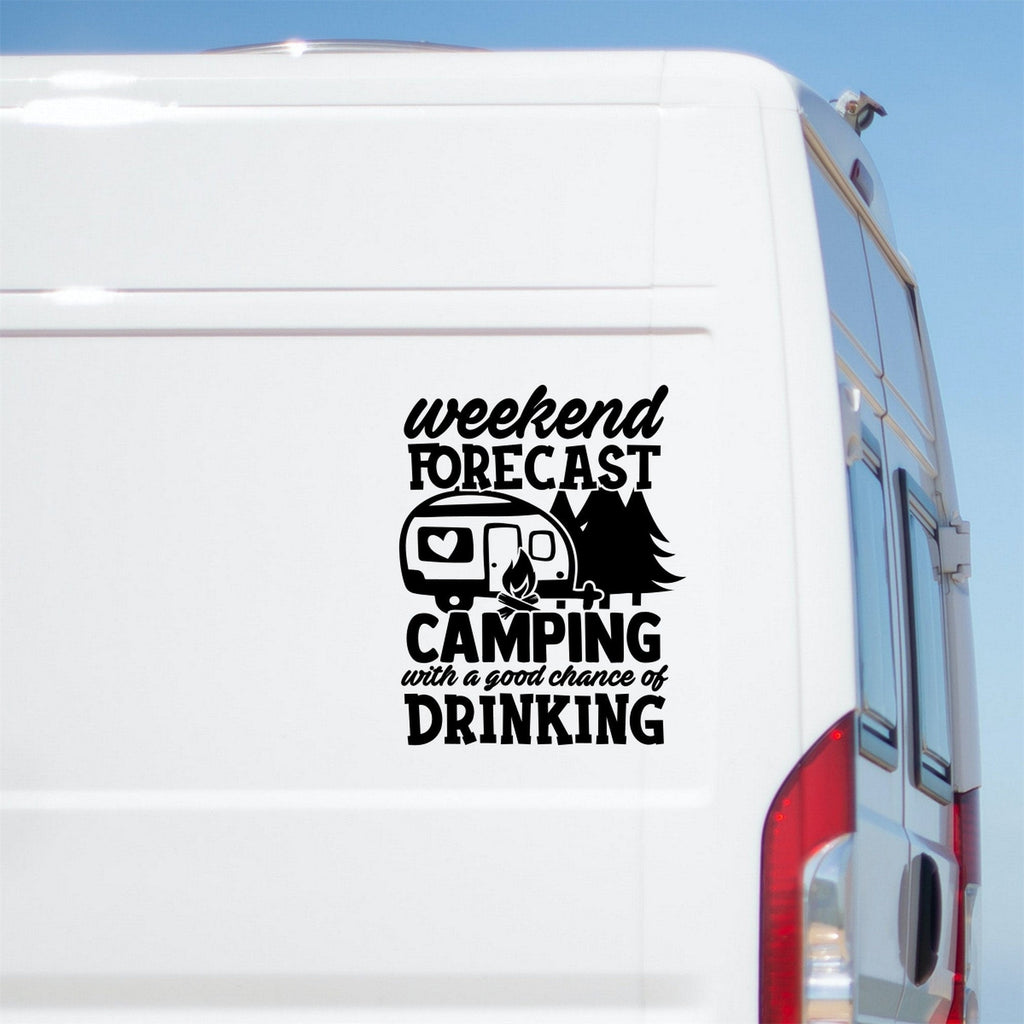 Weekend Forecast: Camping With A Good Chance Of Drinking Caravan Sticker product image 1