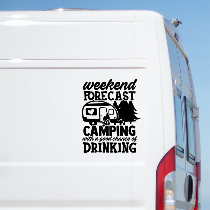 Weekend Forecast: Camping With A Good Chance Of Drinking Caravan Sticker product image 1