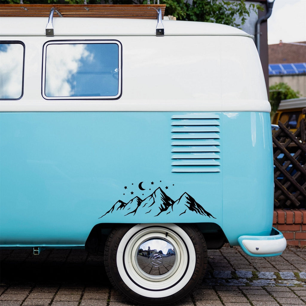 Moonlit Mountain Range Caravan Sticker product image 1
