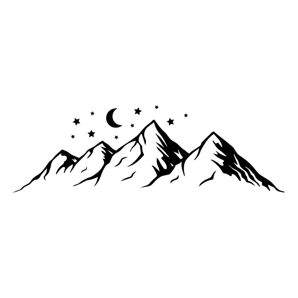 Moonlit Mountain Range Caravan Sticker product image 2