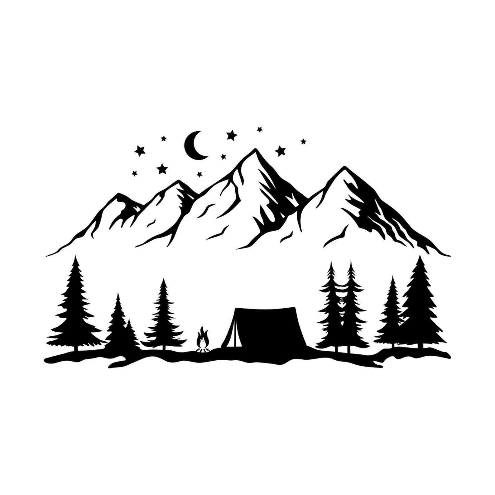 Camping Tent Mountain vinyl decal design