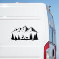 Stag Mountain caravan sticker on a van