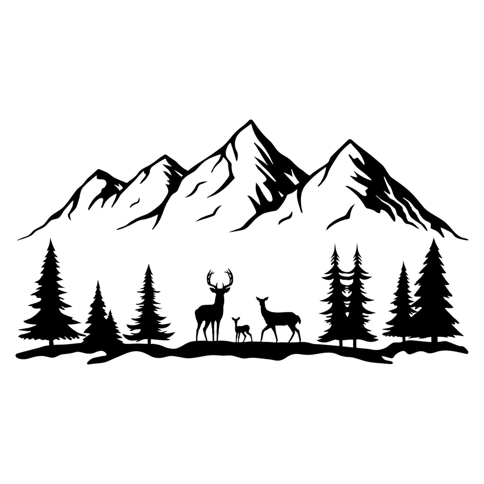 Stag Mountain vinyl decal design