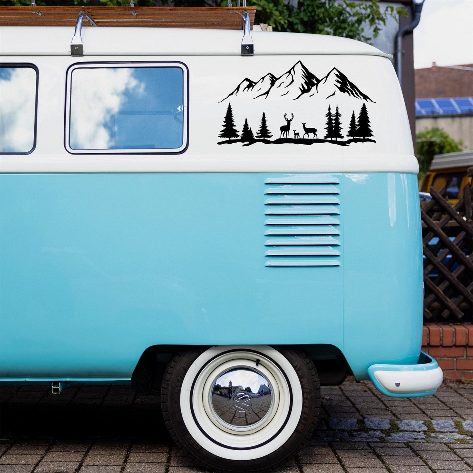 Stag Mountain sticker on a van