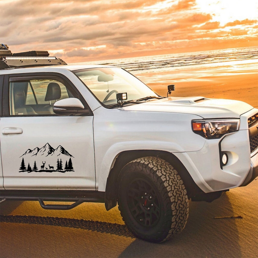 Stag Mountain decal on a truck