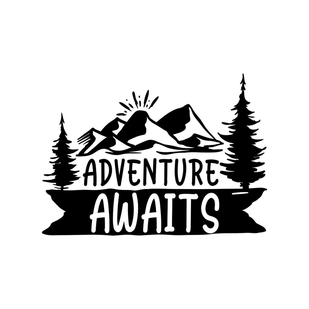 Adventure Awaits vinyl decal design