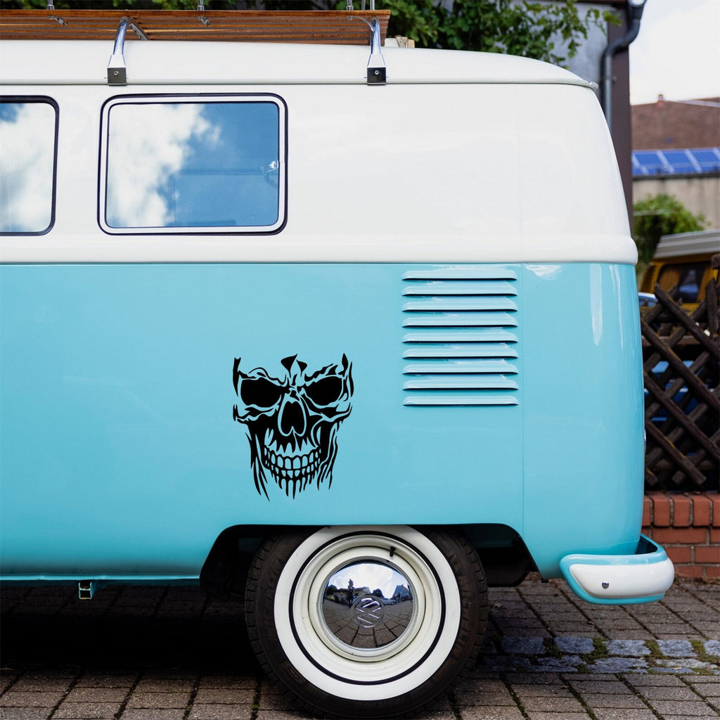 Skull decal on a motorhome