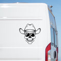 Skull Cowboy Hat caravan sticker on a van