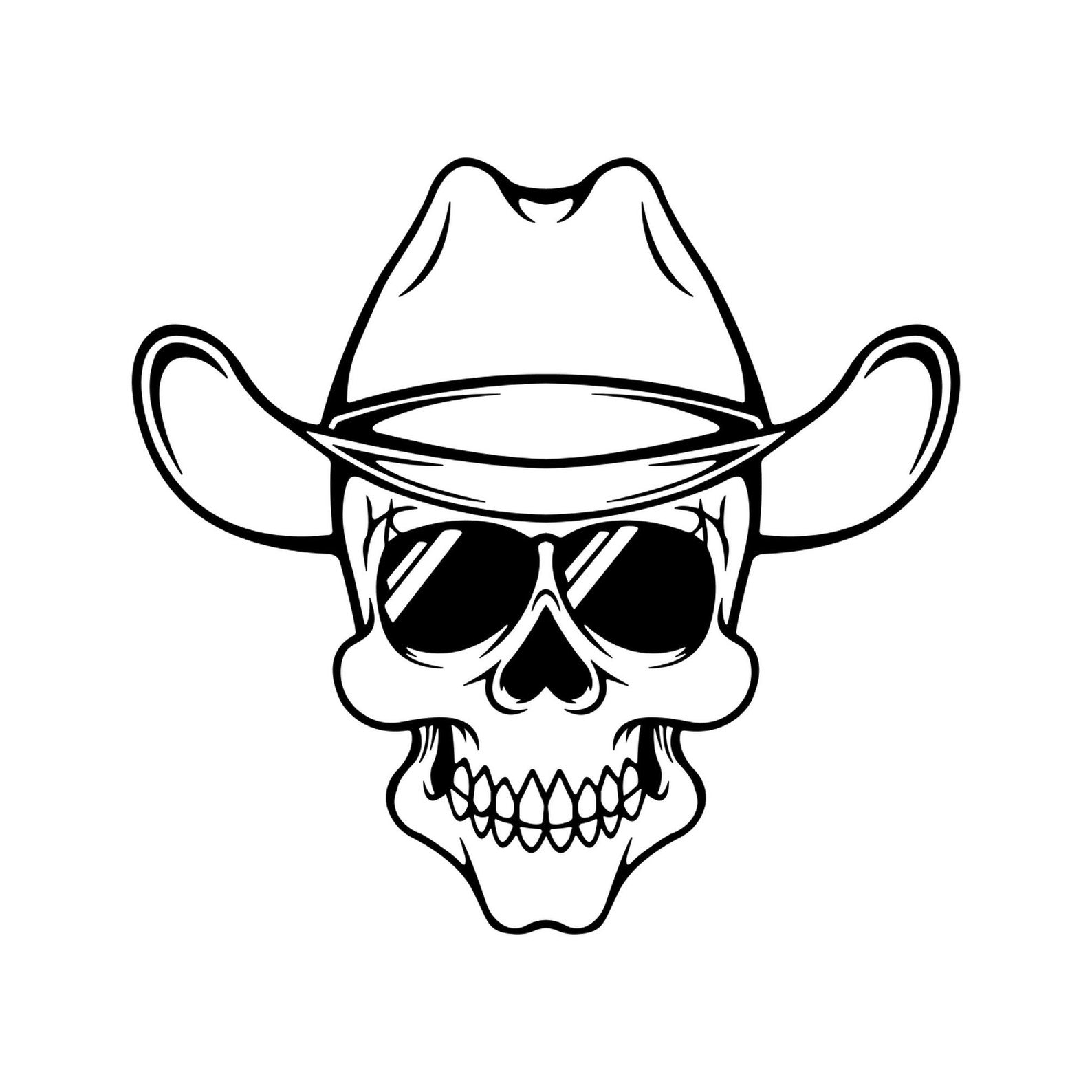 Skull Cowboy Hat vinyl decal design