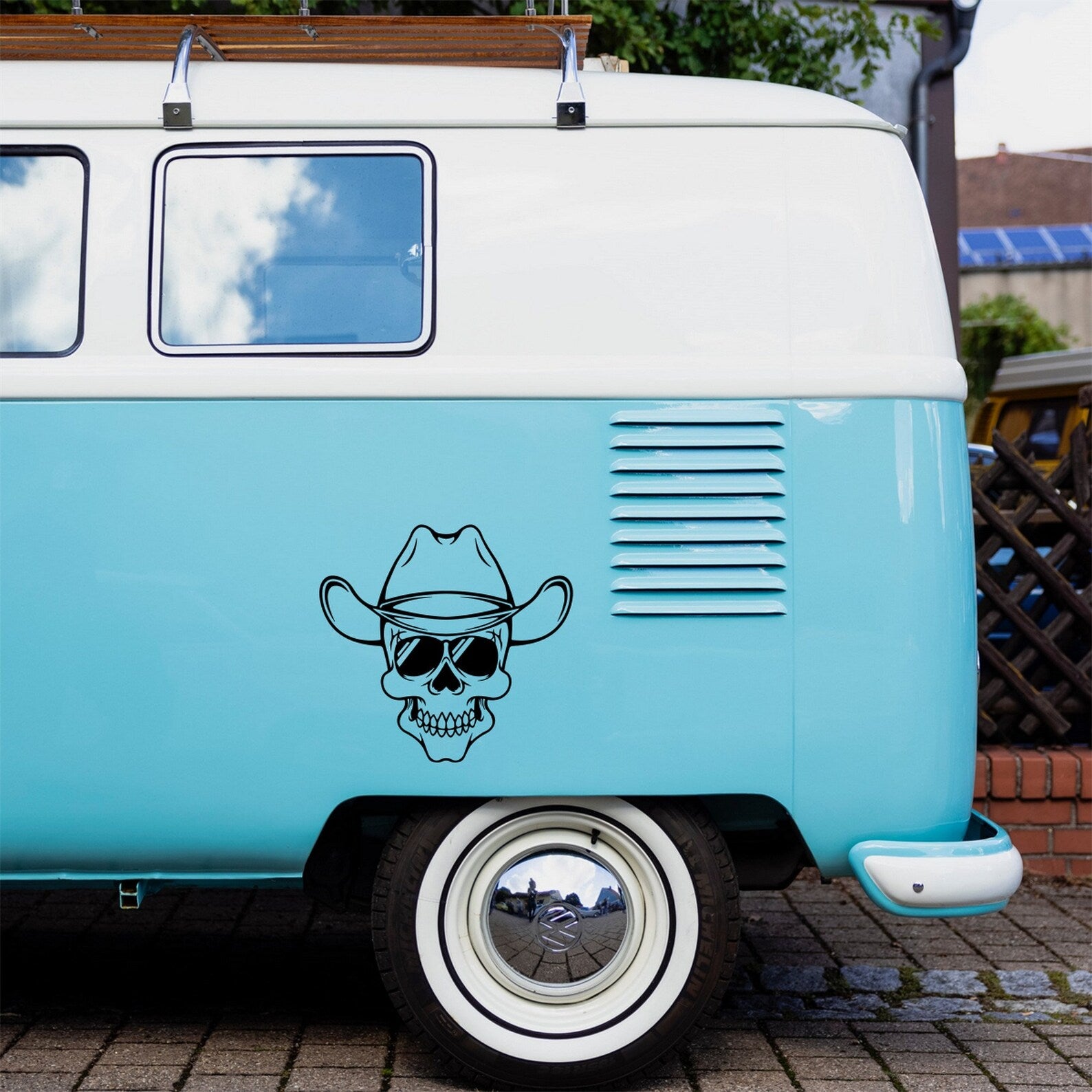 Skull Cowboy Hat decal on a motorhome
