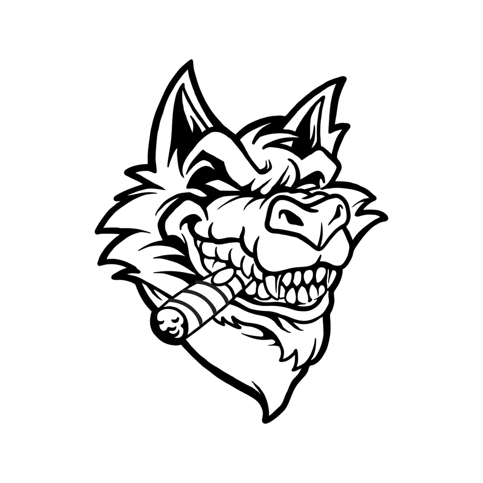 Angry Wolf vinyl decal design