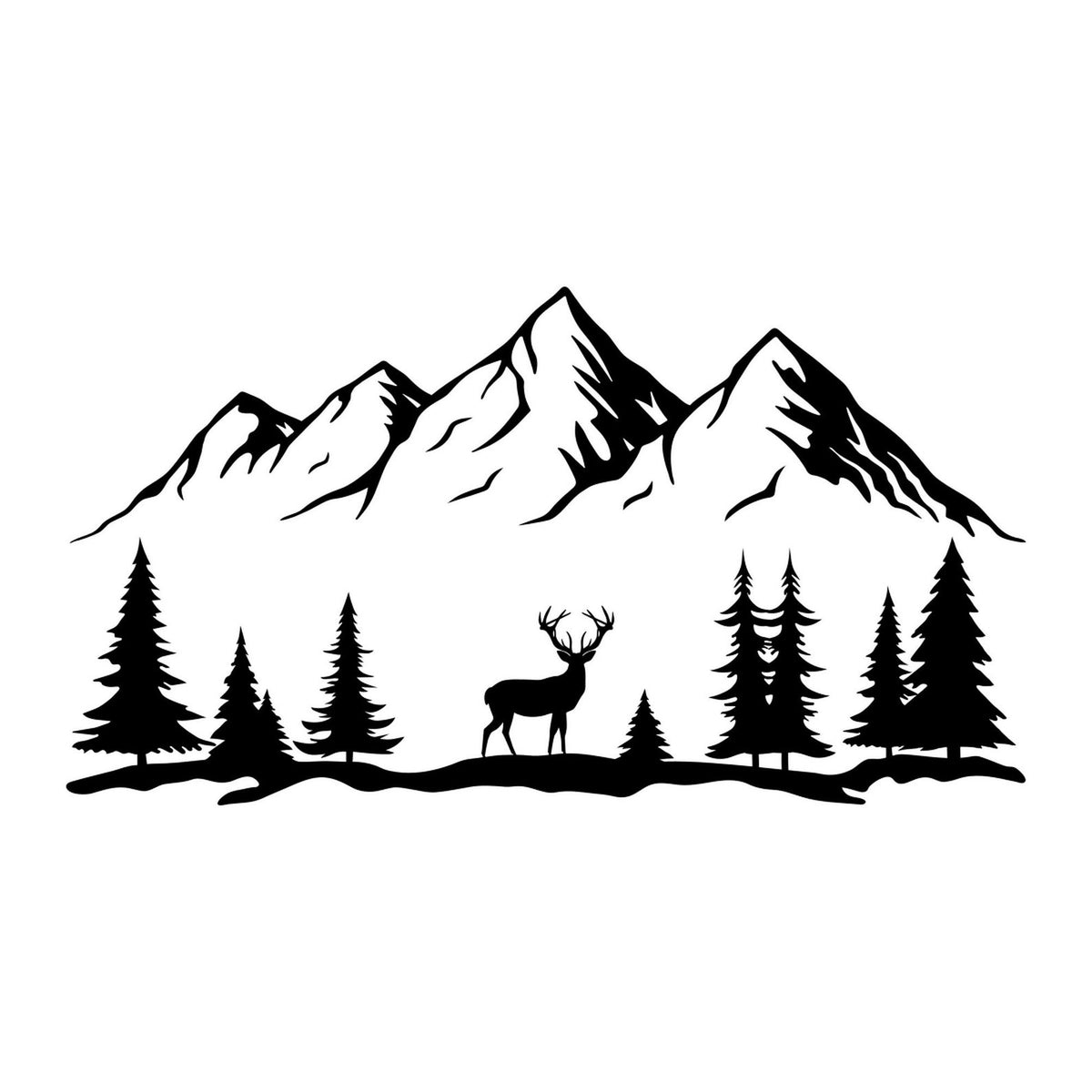 Stag Mountains vinyl decal design